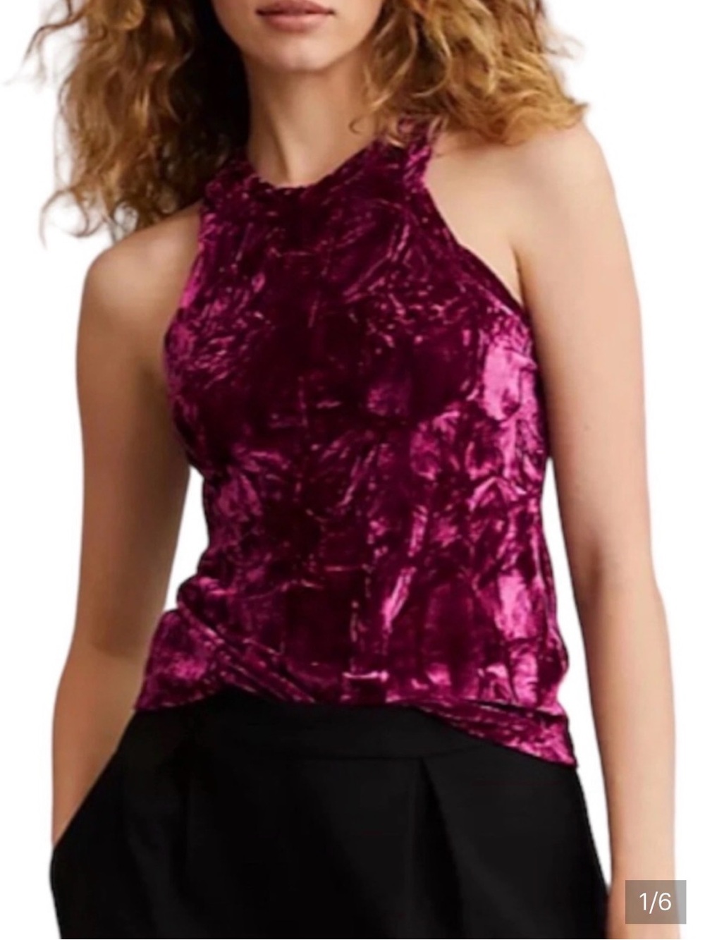 Anthropologie Pilcro Velveteen Racerback Tank- XL
